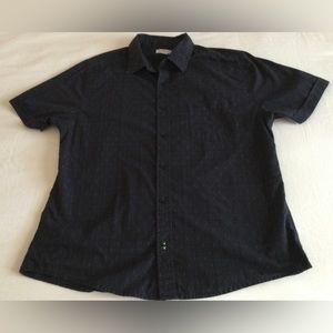 Haggar Short Sleeve Button Down Shirt in Navy